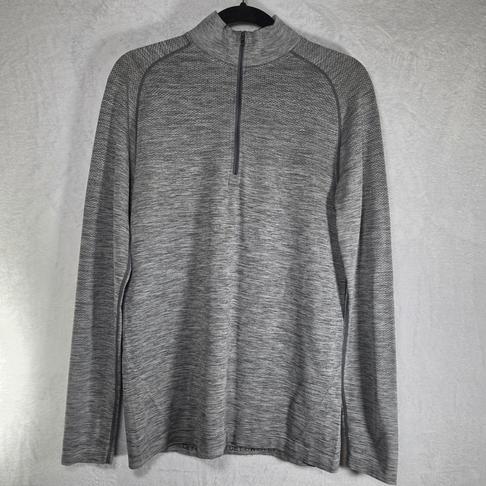 Lululemon Metal Vent Tech 1/2 Zip 2.0 Pullover Grey Space Dye Mens Small